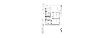 A floor plan of a house with labeled rooms and measurements.