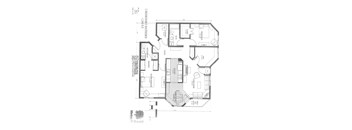 A floor plan of a two bedroom, two bathroom apartment.