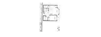 A black and white architectural floor plan of a building.