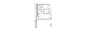 A floor plan of a building with labeled rooms and dimensions.