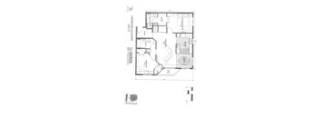 A floor plan for a 2 bedroom, 2 bathroom apartment at 1683 S. Bathend.