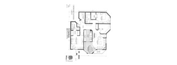 A floor plan of a two bedroom apartment with a detailed layout of the rooms.