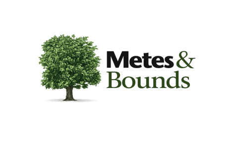 A tree is pictured next to the words "Metes & Bounds".