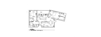 A floor plan of a property with rooms labeled, including a deck.