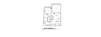 A floor plan of a two story two bedroom plus den apartment.
