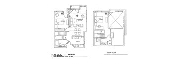 A floor plan of a two-story home with a first and second floor.