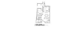 A drawing of a floor plan for a two story apartment.