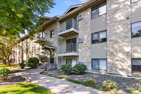 our apartments offer a walkway to the entrance of our building