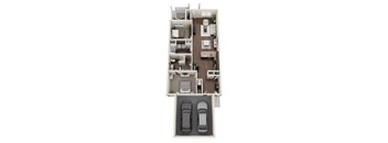 a 2100 sq ft floor plan with 2 bedrooms and 2 baths