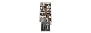 a 2400 sq ft floor plan with 2 bedrooms and 2 baths