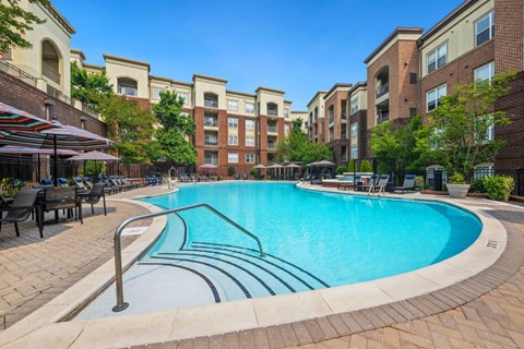 the swimming pool at the apartments for rent