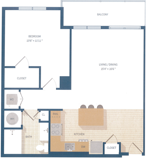 a floor plan of a living room and a bedroom