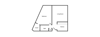 A diagram of a house layout with labeled rooms.