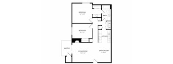 A black and white image of a floor plan for a house.