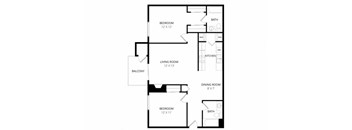 A black and white image of a floor plan for a home.