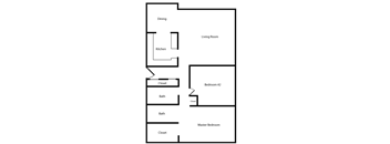 A floor plan of a house with labeled rooms.