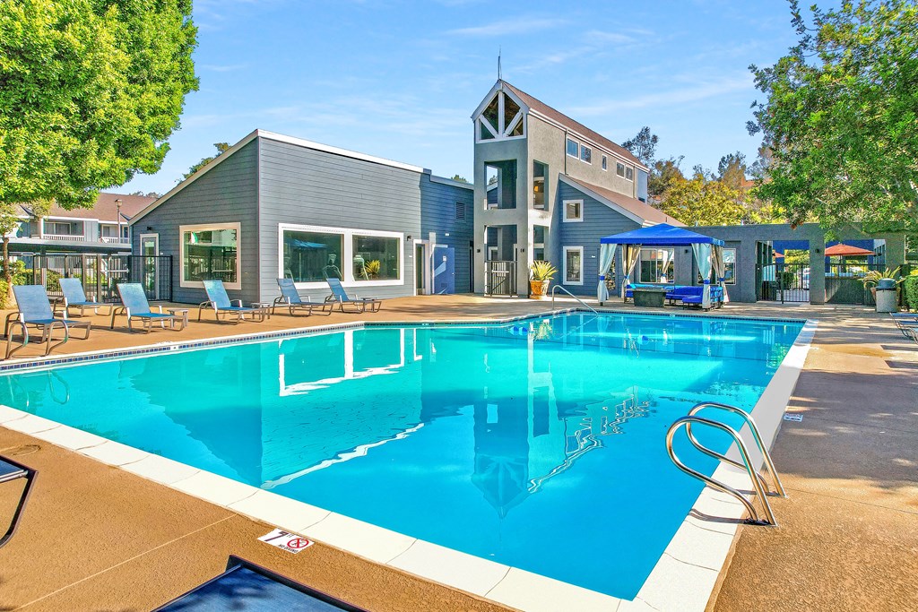 the swimming pool at our apartments