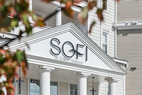 SOFI at Salem Station building with white columns.