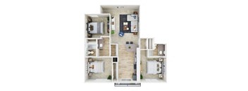 Three bedroom one half bath