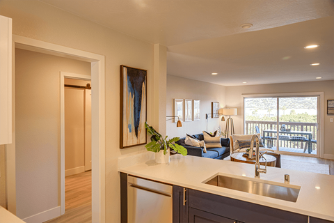 Harbor Point kitchen and living room