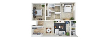 3D two bedroom one bath