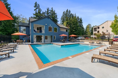 the swimming pool at our apartments