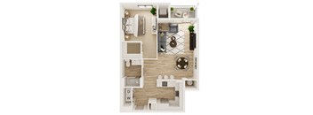 One Bedroom One Bath 1C