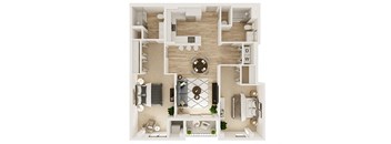 Two Bedroom Two Bath 2D