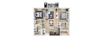 bedroom floor plan an in 3d