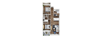 a floor plan of a 3 bedroom apartment