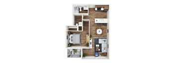 a floor plan of a 1 bedroom apartment