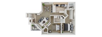 a floor plan of a 1 bedroom apartment at the historic electric building in fort worth, tx