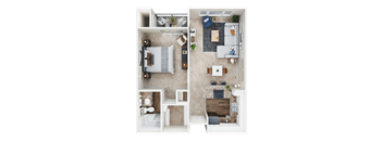 a floor plan of our studio apartments at university gardens in tempe, az