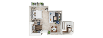 a floor plan of a studio apartment