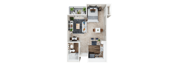 a floor plan of a studio apartment
