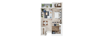 a floor plan of a studio apartment