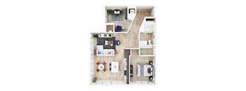 bedroom floor plan an in 1 bed 1 bath