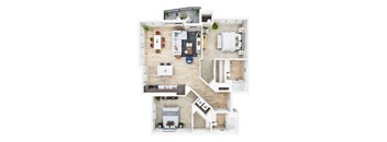 bedroom floor plan an in 3d