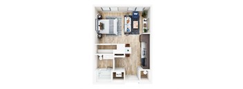 bedroom floor plan an in 1 bed 1 bath