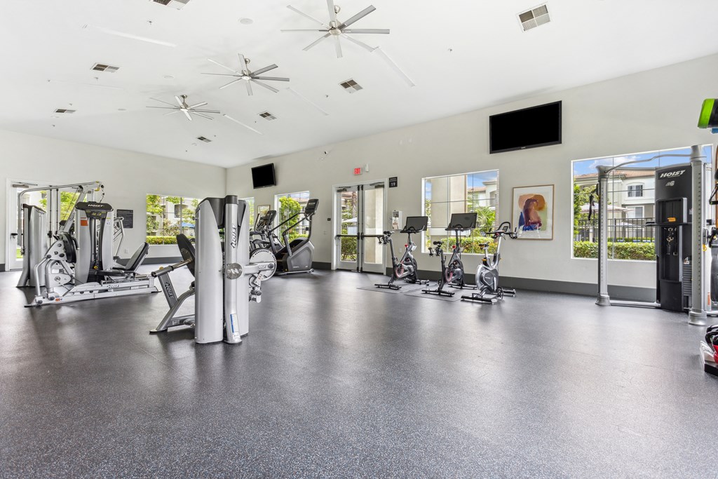 the gym at the apartments