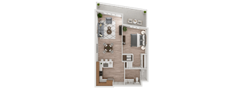 a1 floor plan  1 bedroom with 2 baths  129