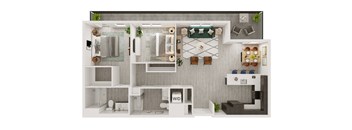 the 1190 sqft studio floor plan