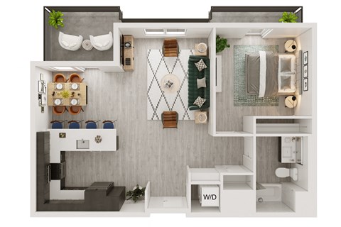 a1 floor plan  1 bedroom with 2 baths  129