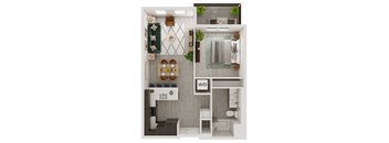 a floor plan of a 1 bedroom192 sqft apartment