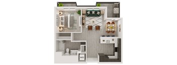 a floor plan of a 1 bedroom192 sqft apartment