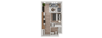 a1 floor plan  1 bedroom with 1 baths