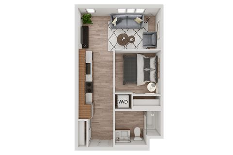 a1 floor plan  1 bedroom with 1 baths