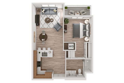 a1 floor plan  1 bedroom with 2 baths  129