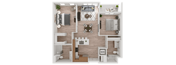 a1 floor plan  1 bedroom with 2 baths  129