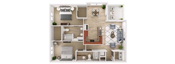 a1 floor plan  1 bedroom with 2 baths  129